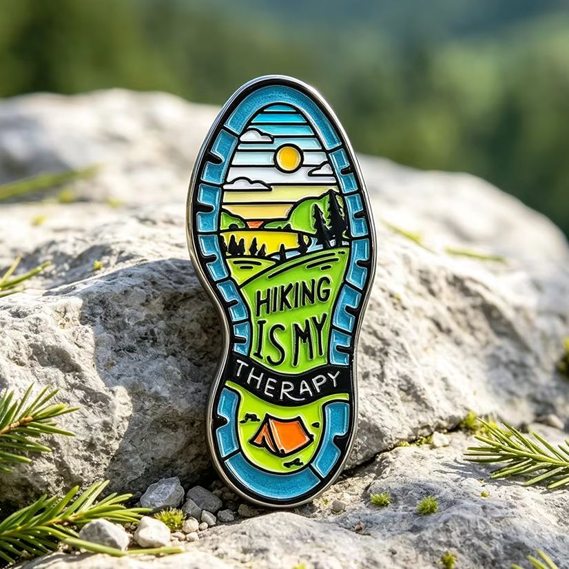 Outdoor Adventure Therapy - Broche en émail 'La randonnée est