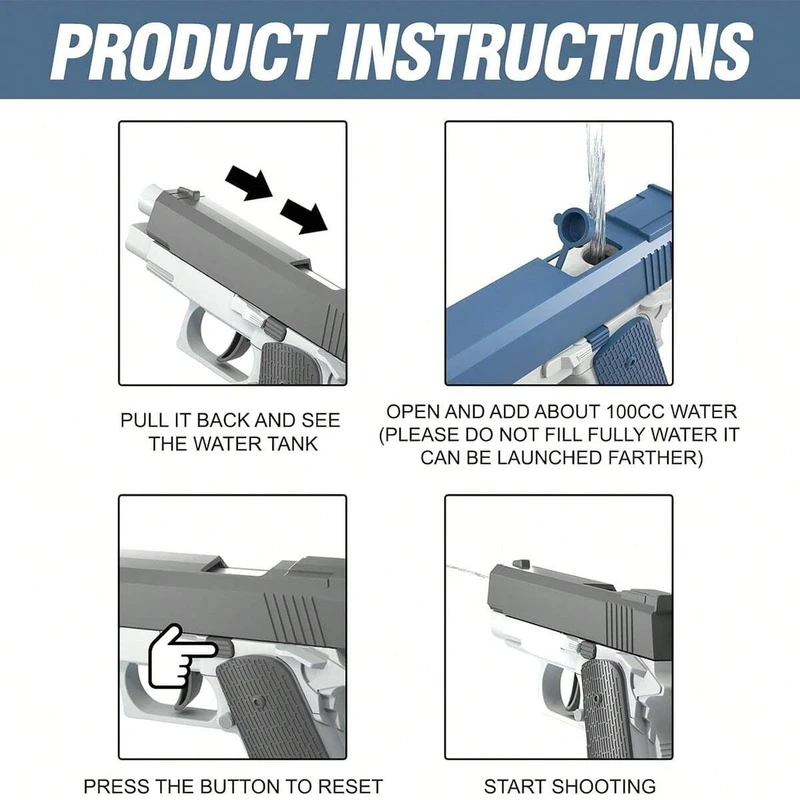 Pistolets à eau M1911, jouets  - Outdoor Adventure Games avis et prix