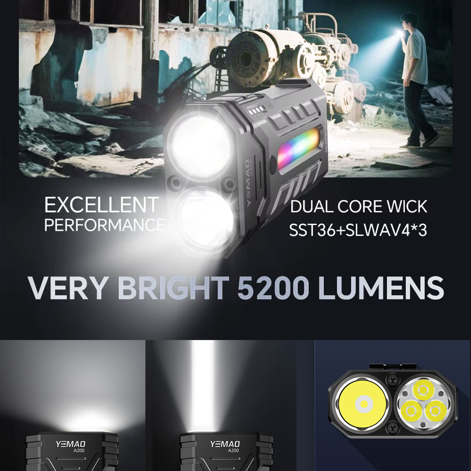 Lampe de poche LED RGB Portabl - Outdoor Adventure Hiking avis et prix
